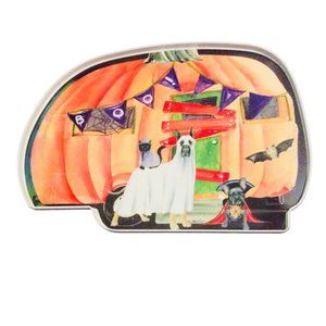 Halloween Melamine Serving Tray Camper Cat Dog Bat